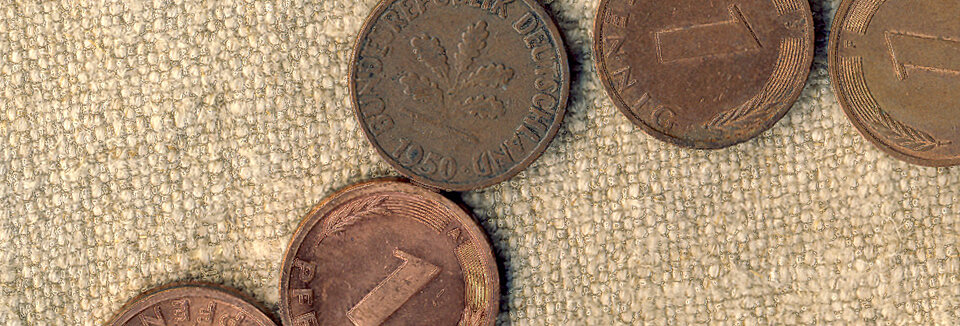 Foto mit Pfennig-Münzen