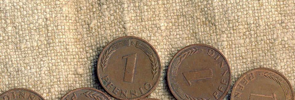 Foto mit Pfennig-Münzen
